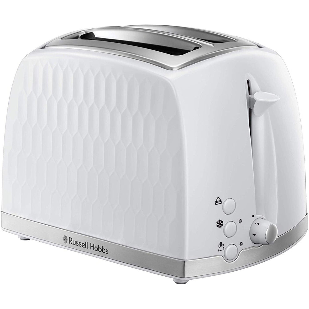 Russell Hobbs Toaster | 2 Slice | Honeycomb | White