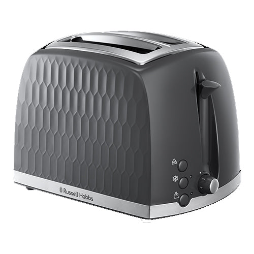 Russell Hobbs Toaster | 2 Slice | Honeycomb | Grey