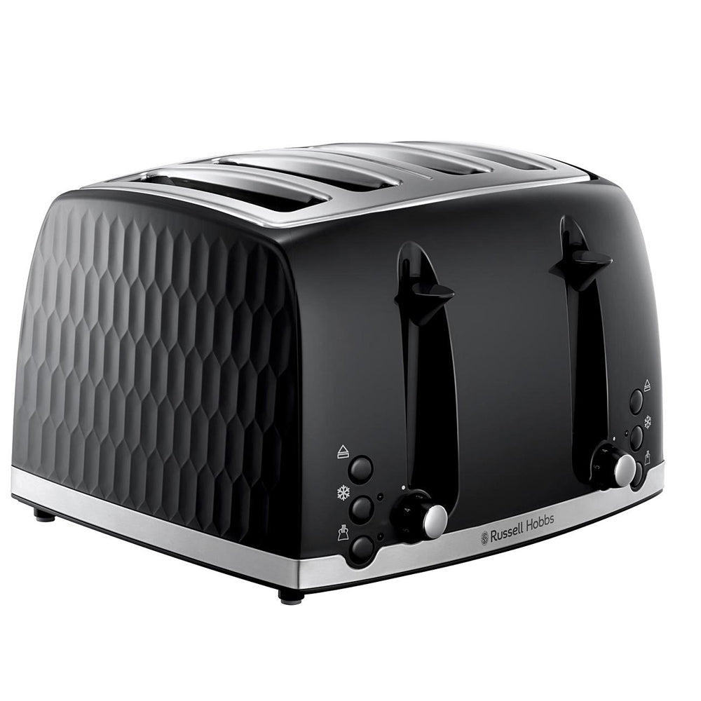 Russell Hobbs Toaster | 4 Slice | Honeycomb | Black