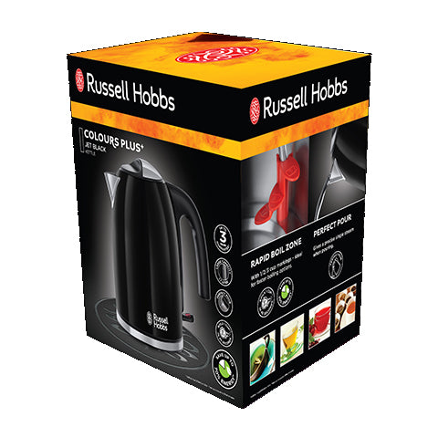 RUSSELL HOBBS Kettle | 1.7L | 360* Base | Colours+ | Black