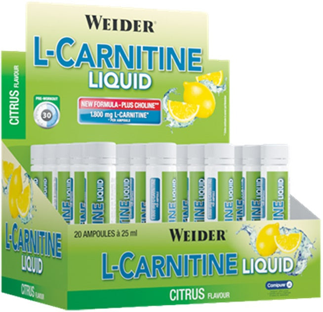 Weider: L-Carnitine Liquid, Peach - 20 x 25 ml.