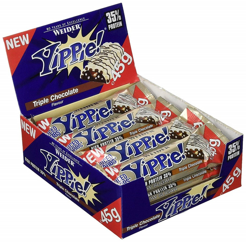 Weider: Yippie! Bars, Cookies Double Choc - 12 x 45g