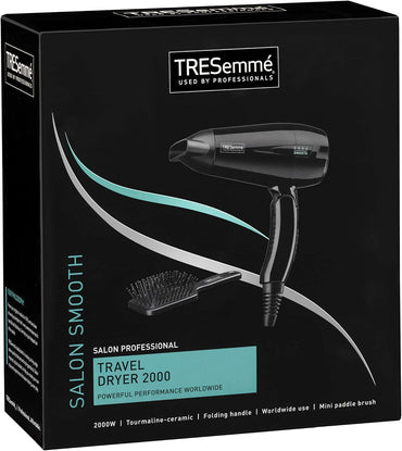 Tresemme Travel Hair Dryer | 2000W | Mini Brush | Fold.