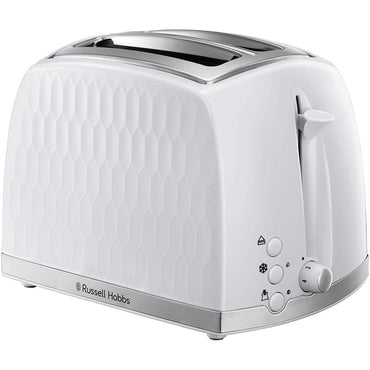 Russell Hobbs Toaster | 2 Slice | Honeycomb | White