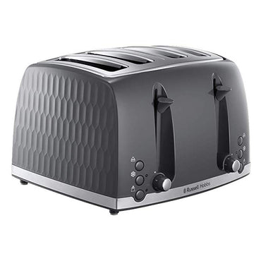 Russell Hobbs Toaster | 4 Slice | Honeycomb | Grey