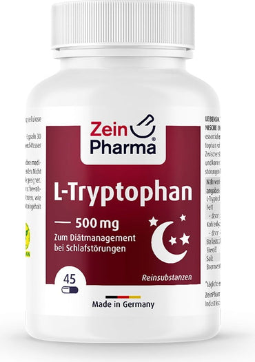 Zein Pharma: L-Tryptophan, 500mg - 45 vcaps