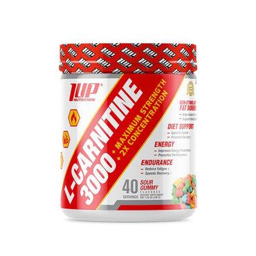 1Up Nutrition: L-Carnitine 3000 Powder, Sour Gummy - 200g
