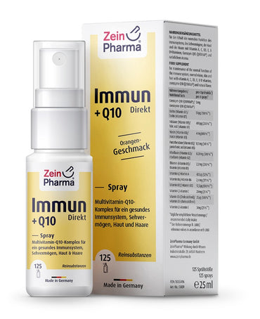Zein Pharma: Immune + Q10 Direct Spray, Orange - 25 ml.